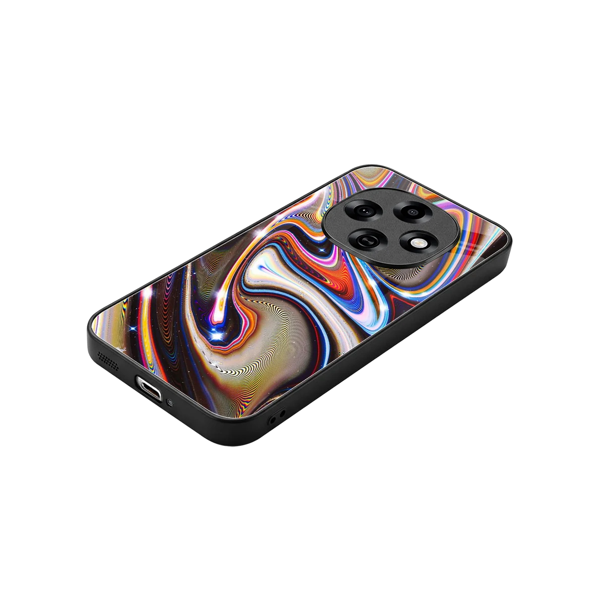 Psychedelic Marble stylish phone case for oppo f31 pro 5g | glossy glass and slim fit