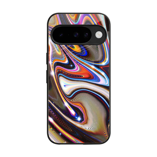 Psychedelic Marble back phone cover | glass case for google pixel 10