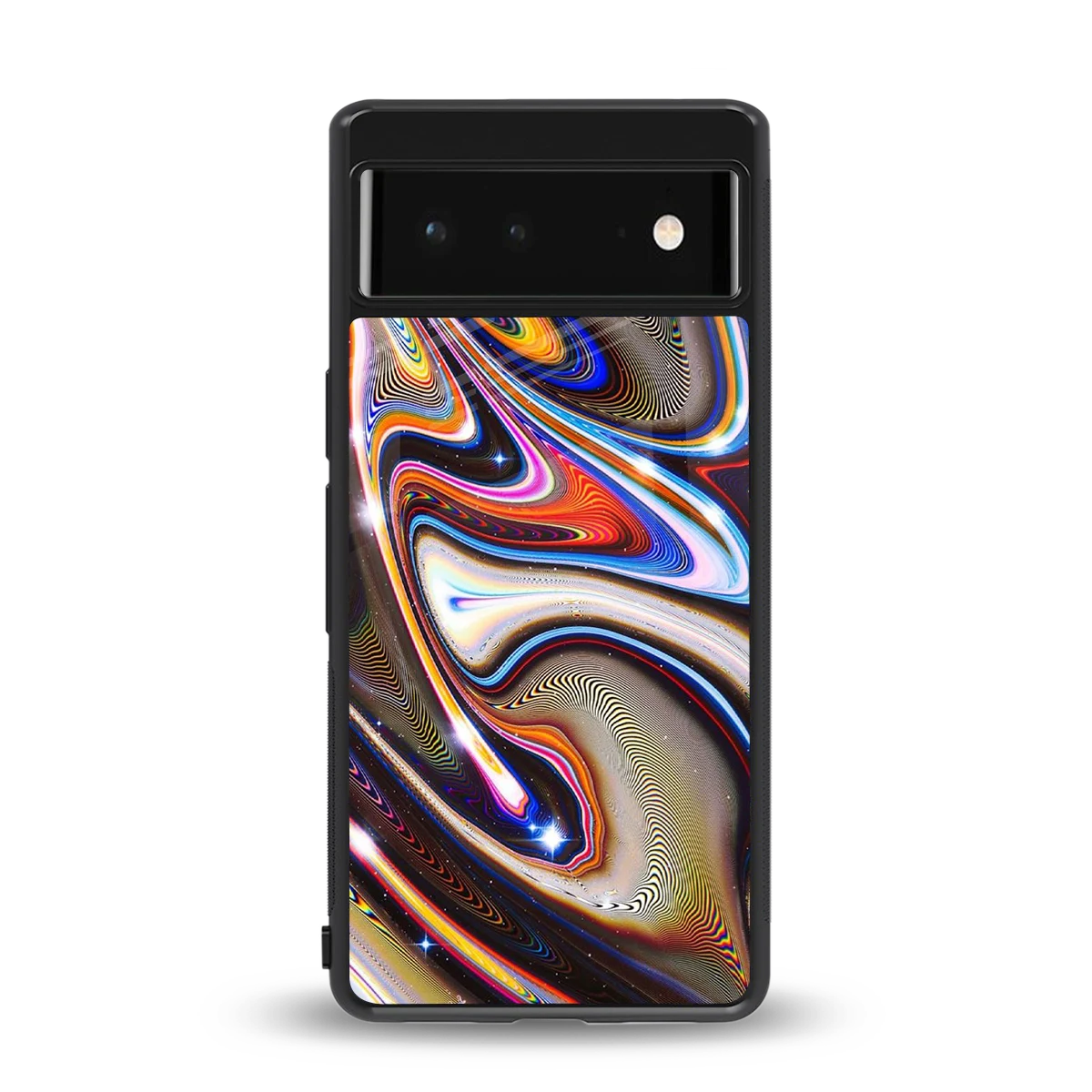Psychedelic Marble back phone cover | glass case for google pixel 6a