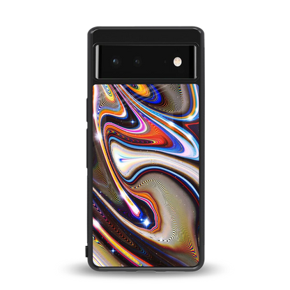 Psychedelic Marble back phone cover | glass case for google pixel 6a