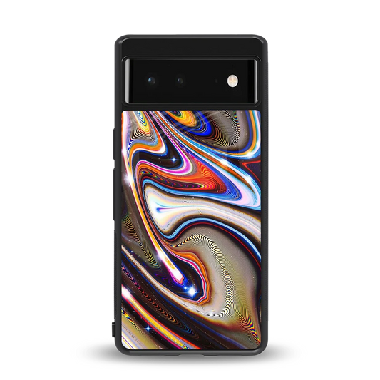Psychedelic Marble back phone cover | glass case for google pixel 6a