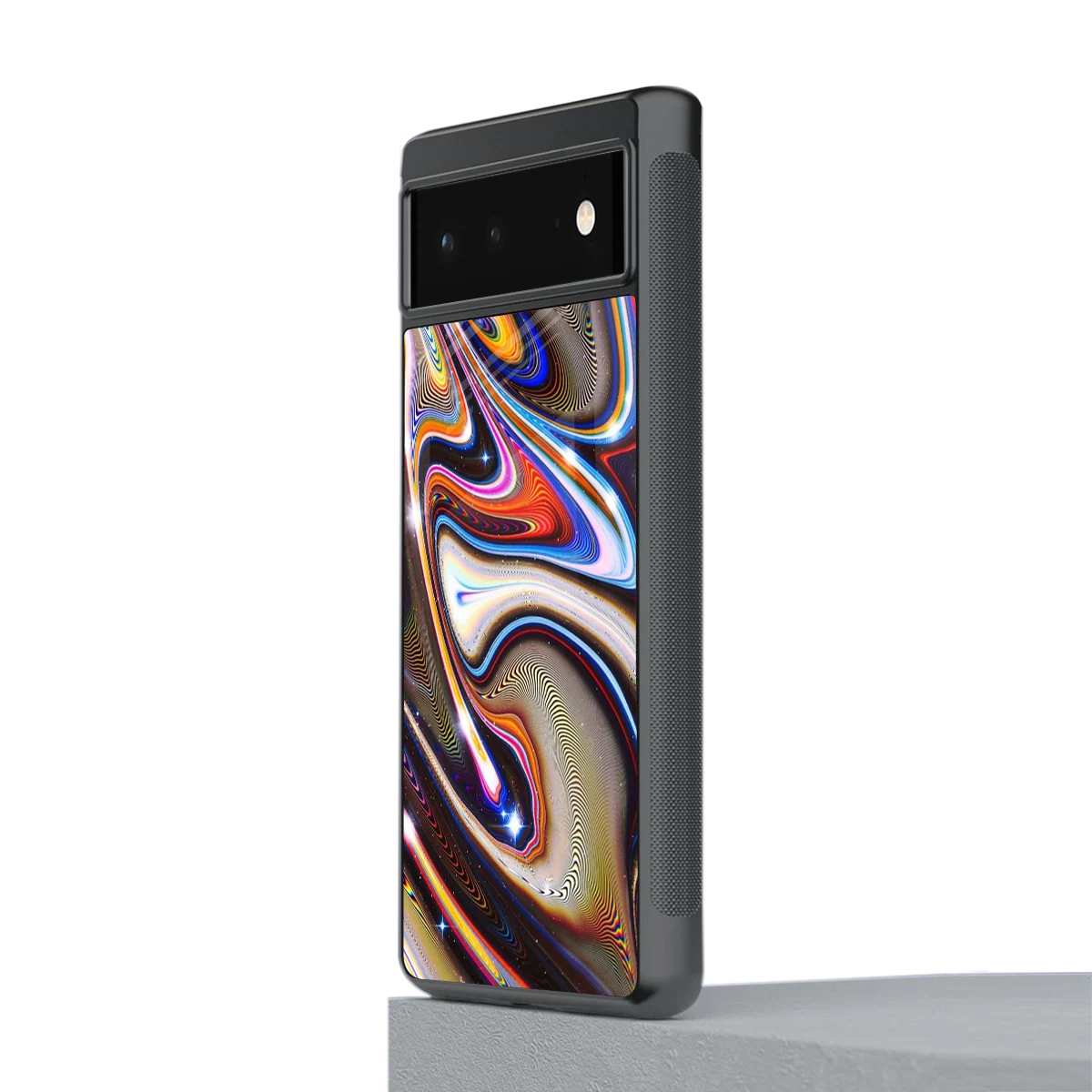Psychedelic Marble stylish phone case for google pixel 6a | glossy glass and slim fit
