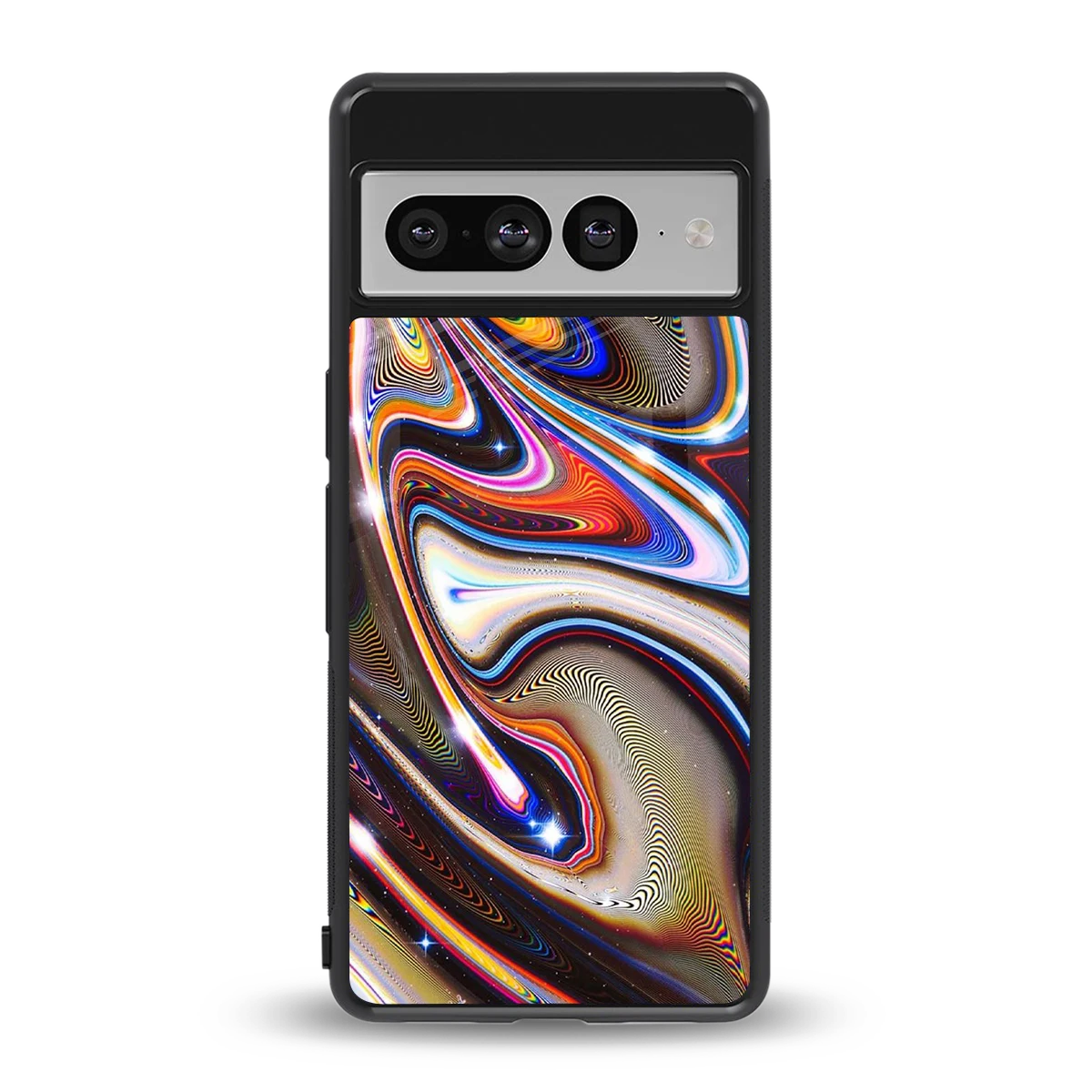 Psychedelic Marble back phone cover | glass case for google pixel 7 pro