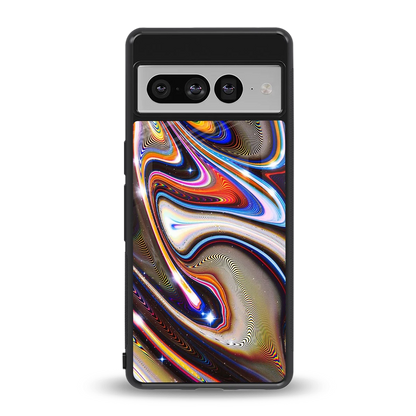 Psychedelic Marble back phone cover | glass case for google pixel 7 pro