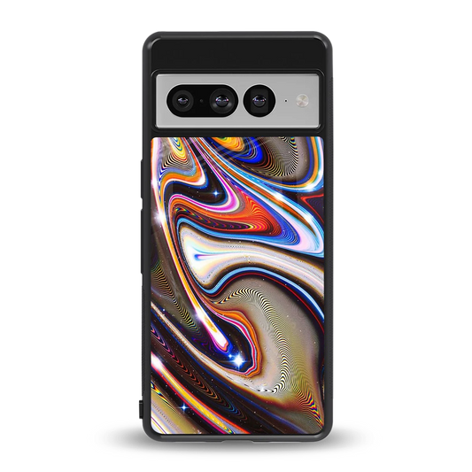 Psychedelic Marble back phone cover | glass case for google pixel 7 pro