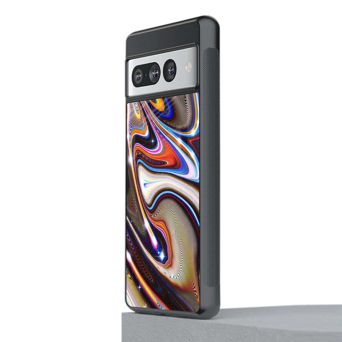 Psychedelic Marble stylish phone case for google pixel 7 pro | glossy glass and slim fit