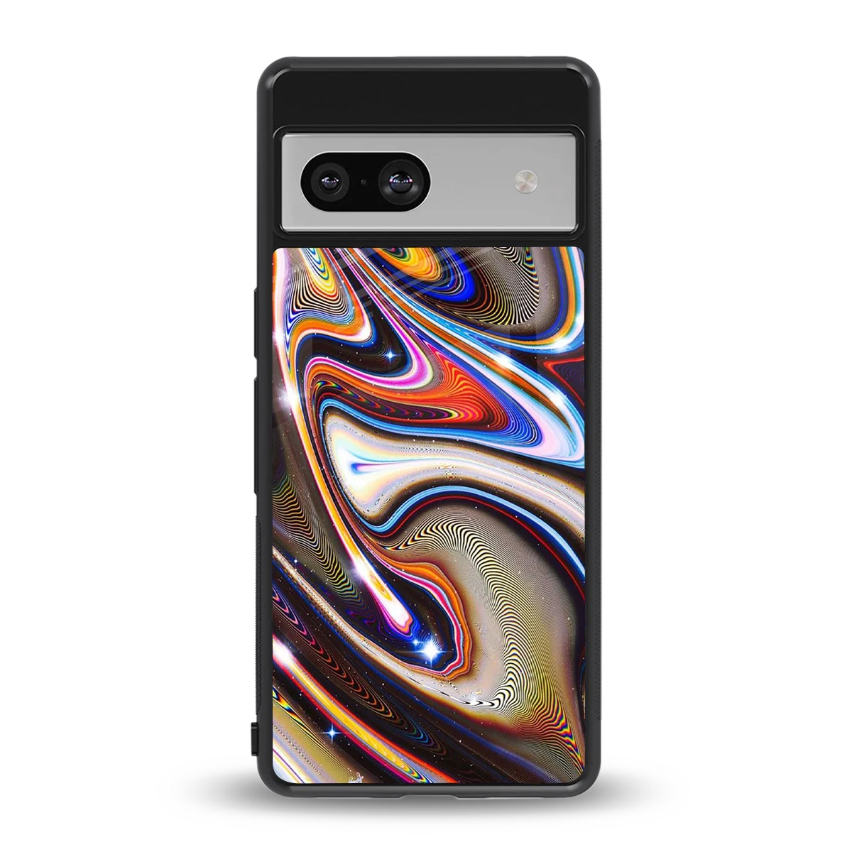 Psychedelic Marble back phone cover | glass case for google pixel 7a