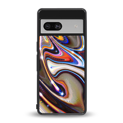 Psychedelic Marble back phone cover | glass case for google pixel 7a