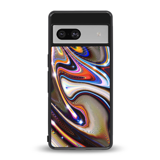 Psychedelic Marble back phone cover | glass case for google pixel 7a