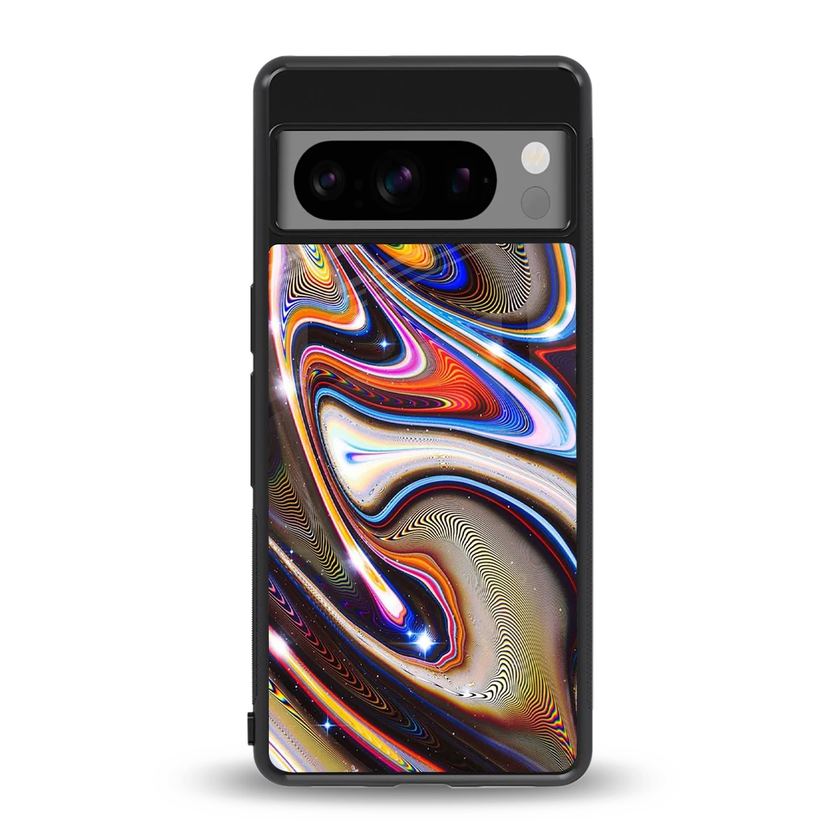 Psychedelic Marble back phone cover | glass case for google pixel 8 pro