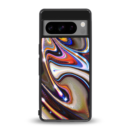 Psychedelic Marble back phone cover | glass case for google pixel 8 pro