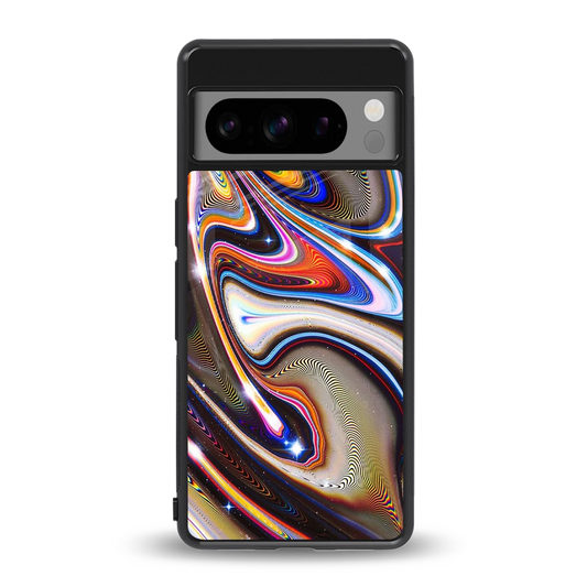 Psychedelic Marble back phone cover | glass case for google pixel 8 pro