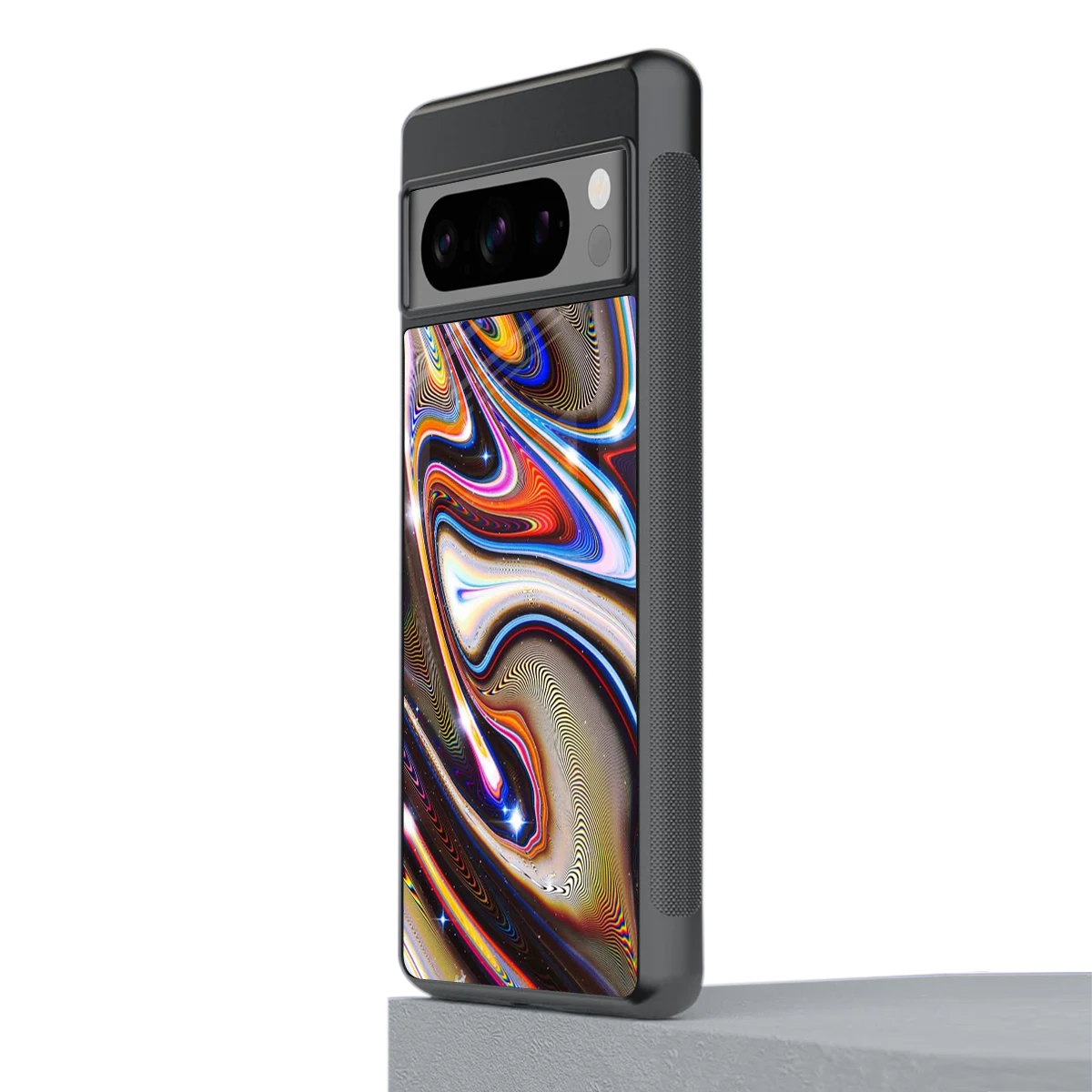 Psychedelic Marble stylish phone case for google pixel 8 pro | glossy glass and slim fit