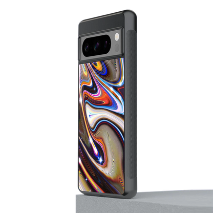 Psychedelic Marble stylish phone case for google pixel 8 pro | glossy glass and slim fit