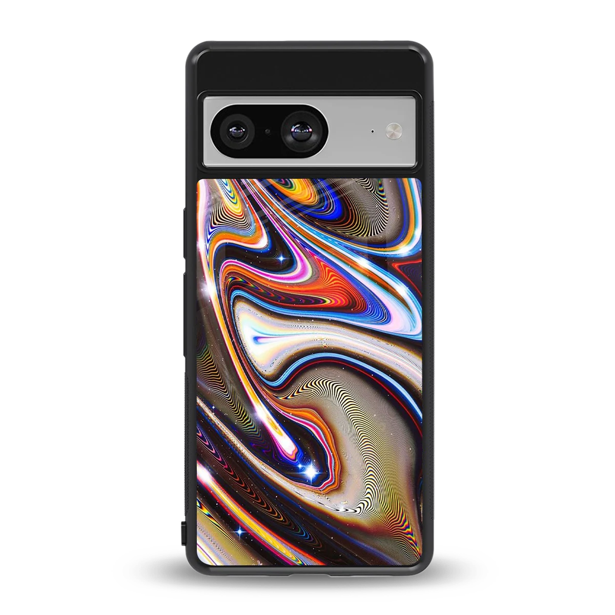 Psychedelic Marble back phone cover | glass case for google pixel 8