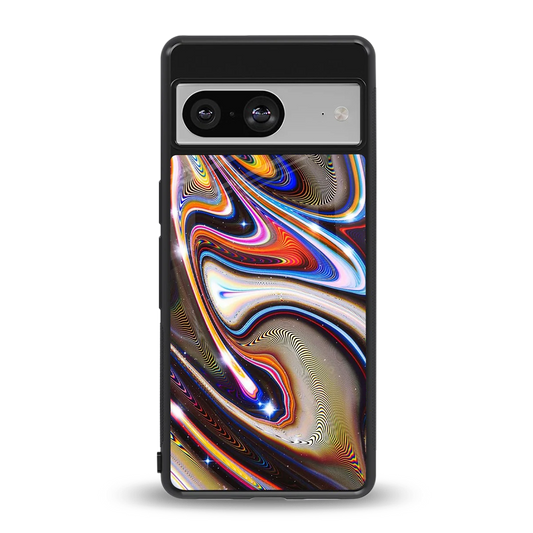 Psychedelic Marble back phone cover | glass case for google pixel 8