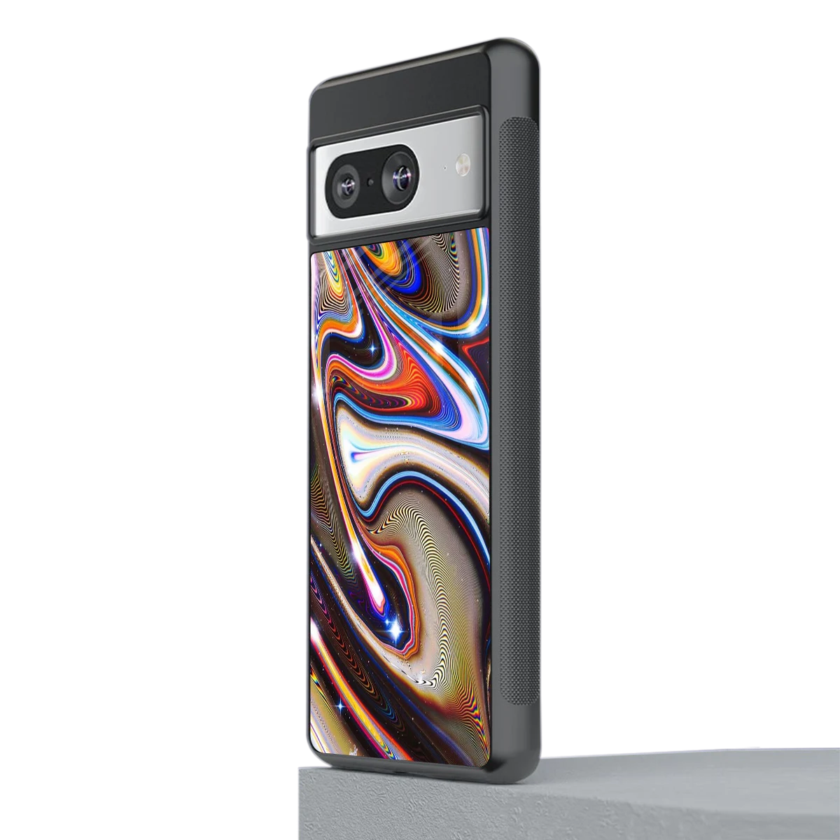Psychedelic Marble stylish phone case for google pixel 8 | glossy glass and slim fit