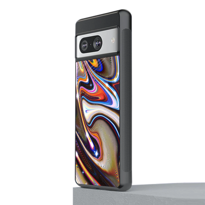Psychedelic Marble stylish phone case for google pixel 8 | glossy glass and slim fit