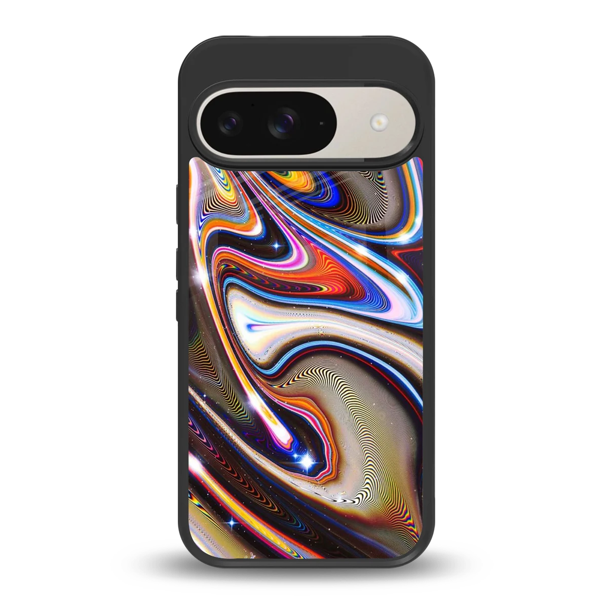 Psychedelic Marble back phone cover | glass case for google pixel 9