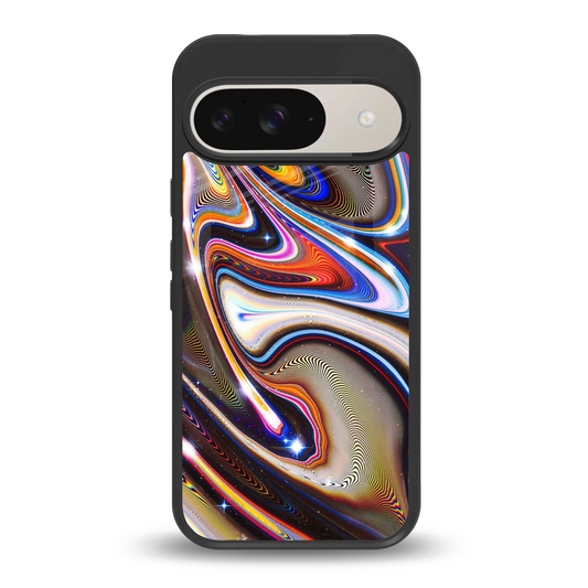 Psychedelic Marble back phone cover | glass case for google pixel 9