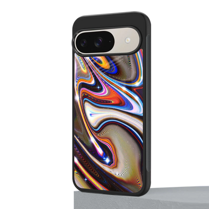 Psychedelic Marble google pixel 9 mobile cover | shockproof glass phone case