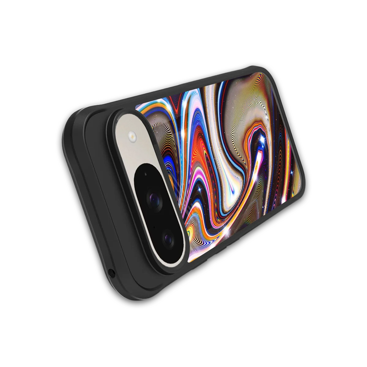 Psychedelic Marble stylish phone case for google pixel 9 | glossy glass and slim fit