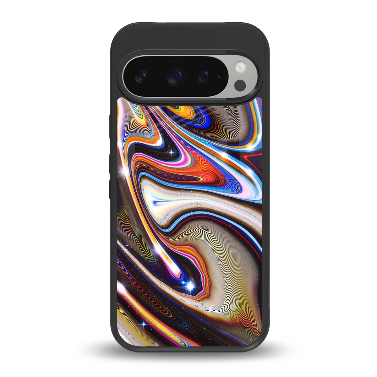 Psychedelic Marble back phone cover | glass case for google pixel 9 pro