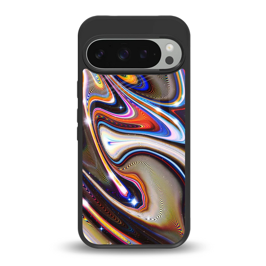 Psychedelic Marble back phone cover | glass case for google pixel 9 pro