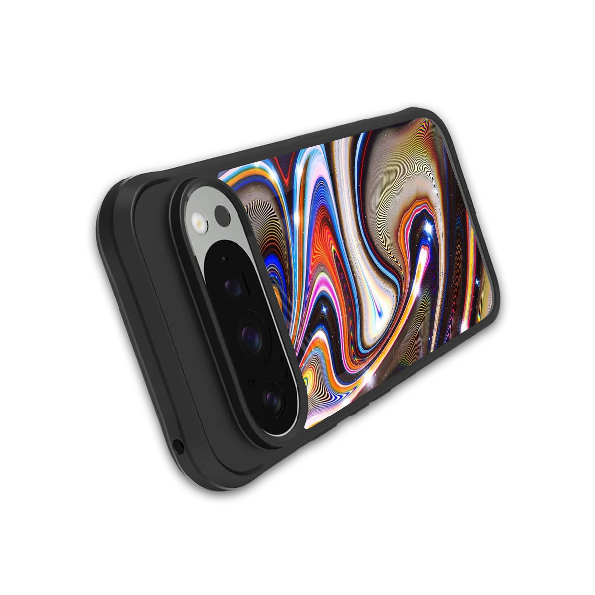 Psychedelic Marble stylish phone case for google pixel 9 pro | glossy glass and slim fit