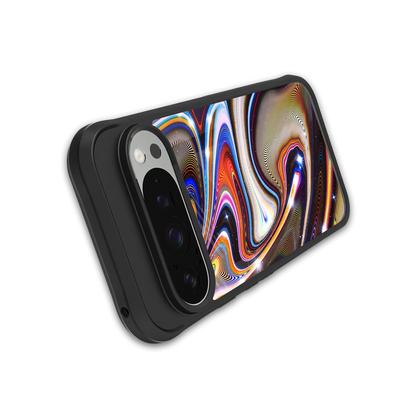 Psychedelic Marble stylish phone case for google pixel 9 pro | glossy glass and slim fit