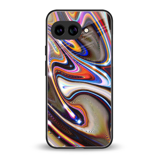Psychedelic Marble back phone cover | glass case for google pixel 9a