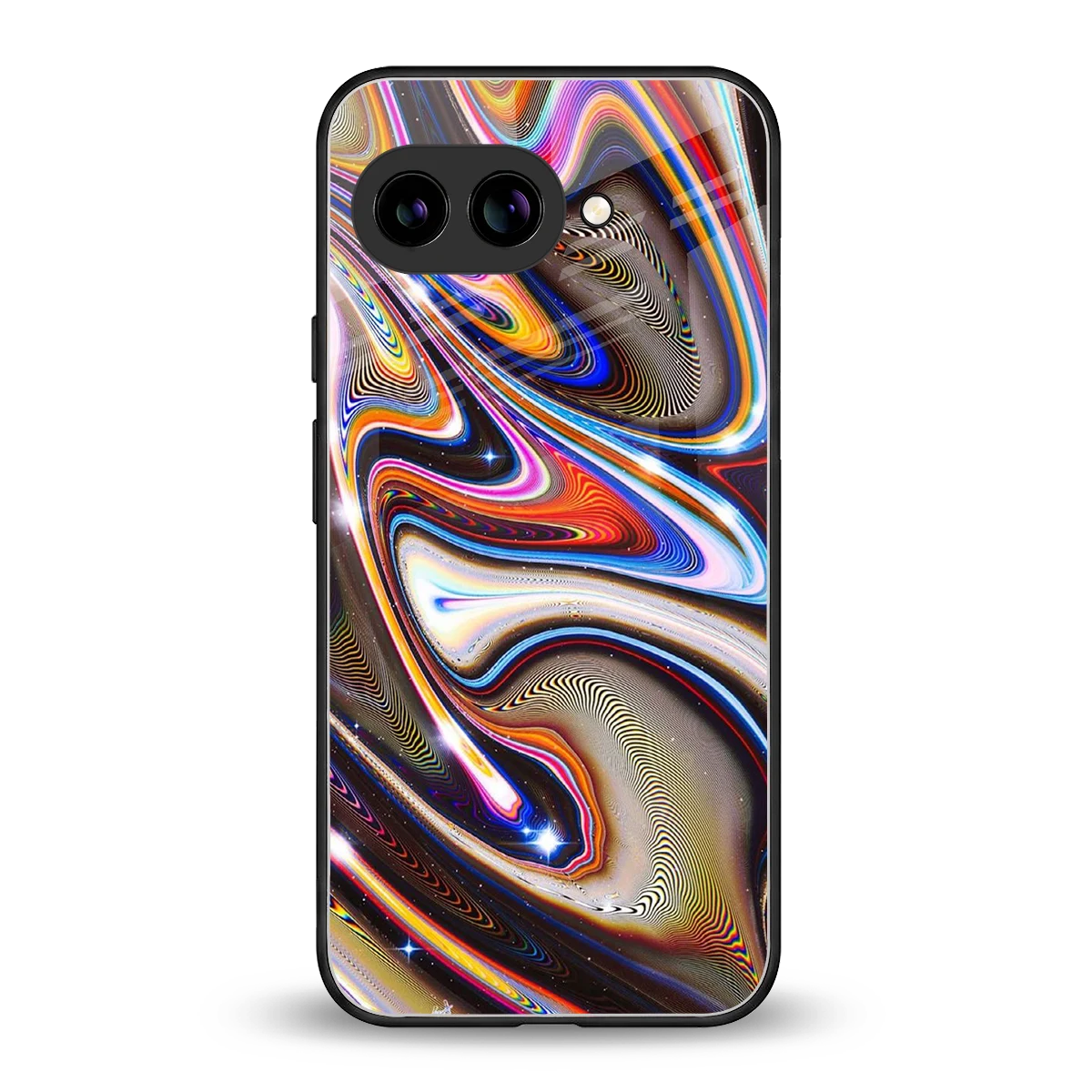 Psychedelic Marble back phone cover | glass case for google pixel 10a
