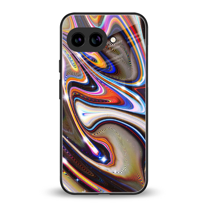 Psychedelic Marble back phone cover | glass case for google pixel 10a