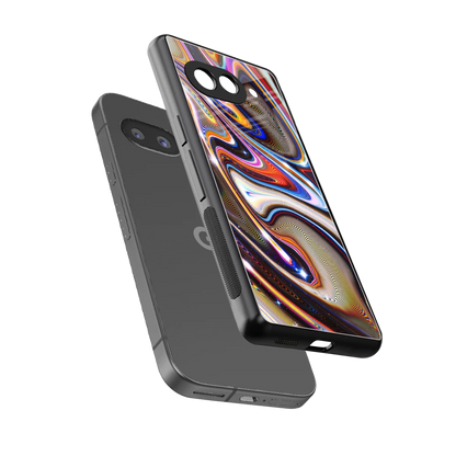 Psychedelic Marble sleek google pixel 10a cover with tempered glass back and TPU edges