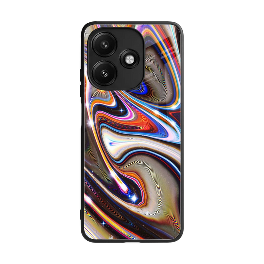 Psychedelic Marble back phone cover | glass case for redmi 12 5g