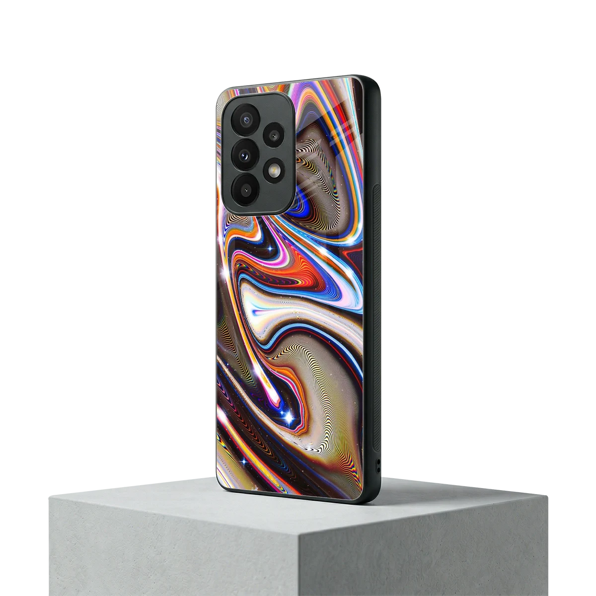 Psychedelic Marble samsung galaxy a23 mobile cover | shockproof glass phone case