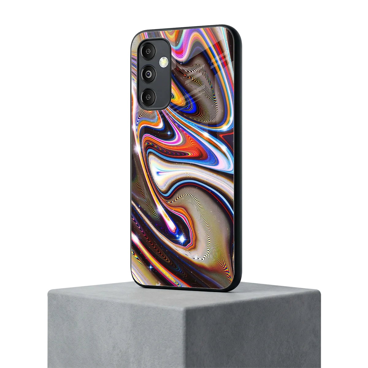 Psychedelic Marble samsung galaxy m14 5g mobile cover | shockproof glass phone case