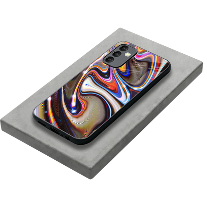 Psychedelic Marble stylish phone case for samsung galaxy m14 5g | glossy glass and slim fit
