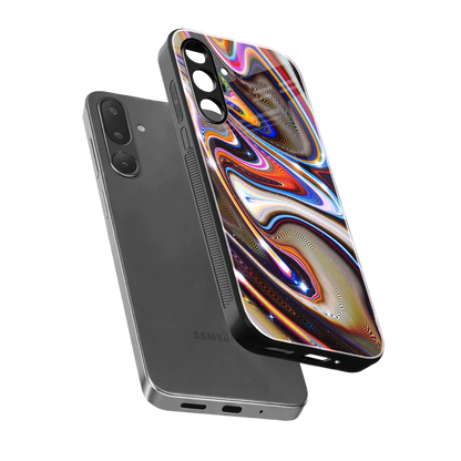Psychedelic Marble sleek samsung galaxy m56 5g cover with tempered glass back and TPU edges