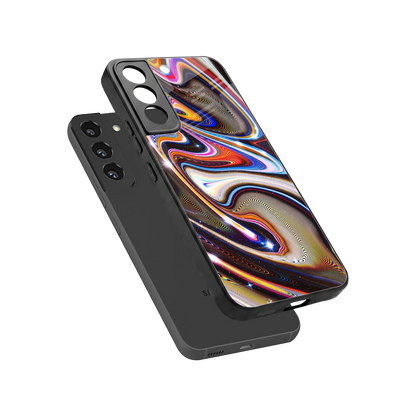 Psychedelic Marble sleek samsung galaxy s22 cover with tempered glass back and TPU edges