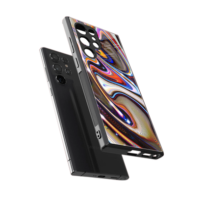 Psychedelic Marble sleek samsung galaxy s24 ultra cover with tempered glass back and TPU edges