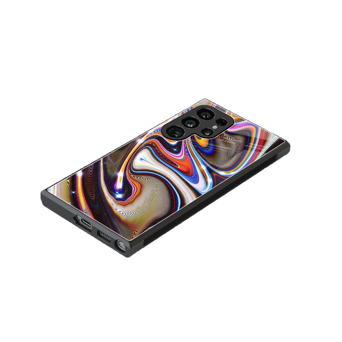 Psychedelic Marble stylish phone case for samsung galaxy s23 ultra | glossy glass and slim fit
