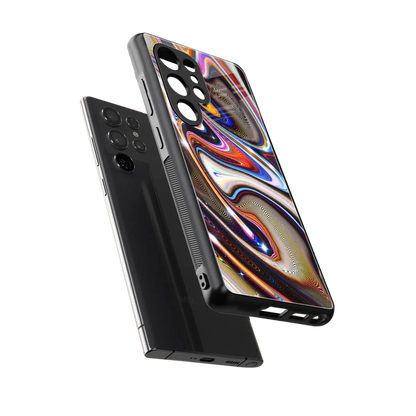 Psychedelic Marble sleek samsung galaxy s26 ultra cover with tempered glass back and TPU edges