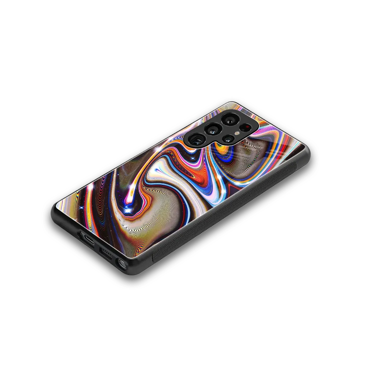 Psychedelic Marble stylish phone case for samsung galaxy s25 ultra | glossy glass and slim fit