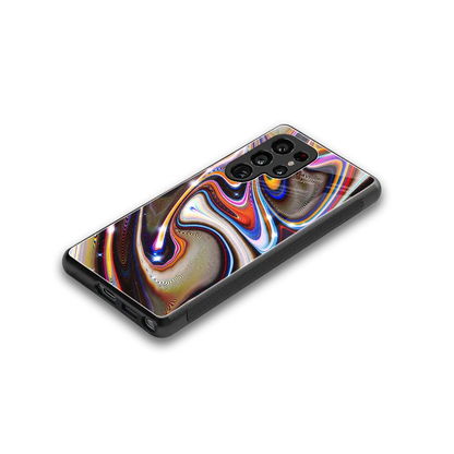 Psychedelic Marble stylish phone case for samsung galaxy s26 ultra | glossy glass and slim fit