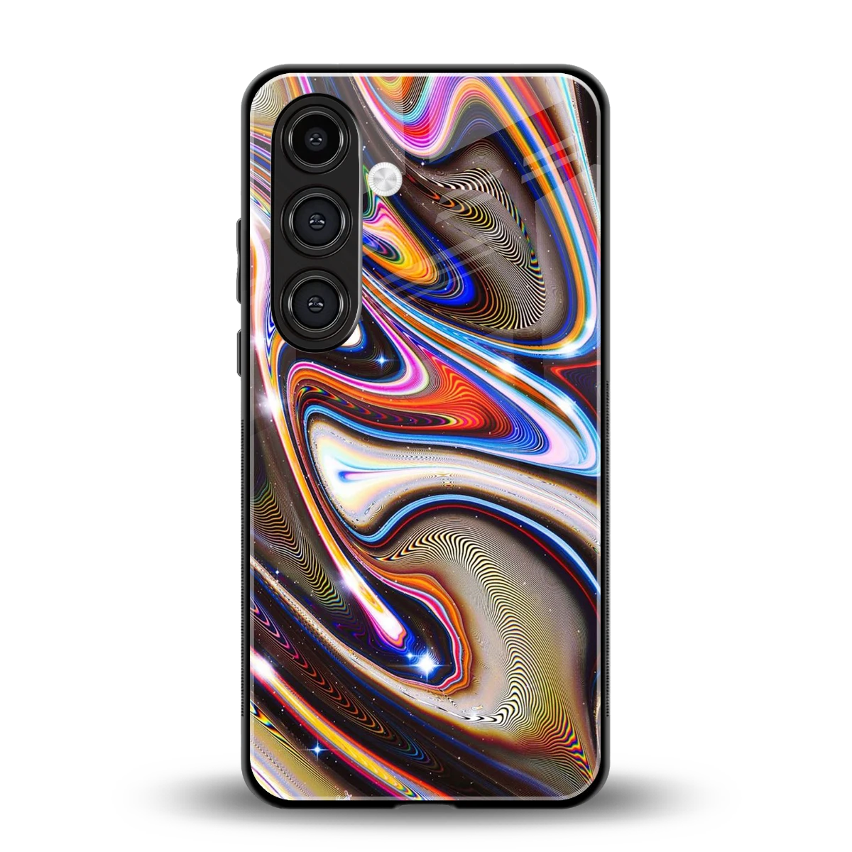Psychedelic Marble back phone cover | glass case for samsung galaxy s24 plus