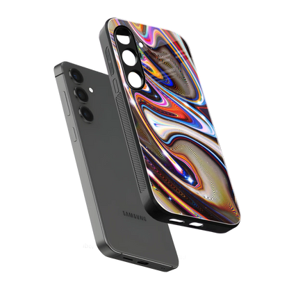 Psychedelic Marble sleek samsung galaxy s24 plus cover with tempered glass back and TPU edges