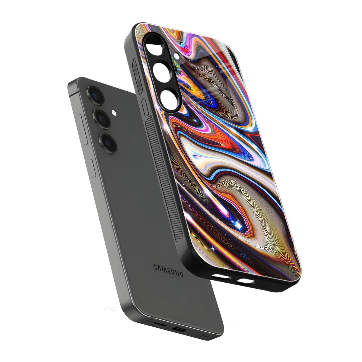 Psychedelic Marble sleek samsung galaxy s23 fe cover with tempered glass back and TPU edges