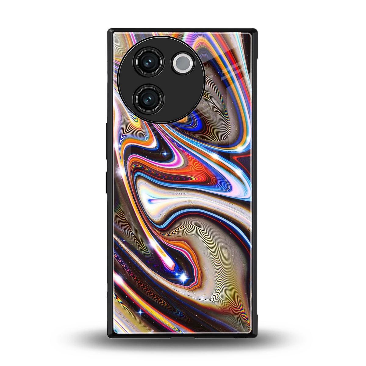 Psychedelic Marble back phone cover | glass case for vivo v30e