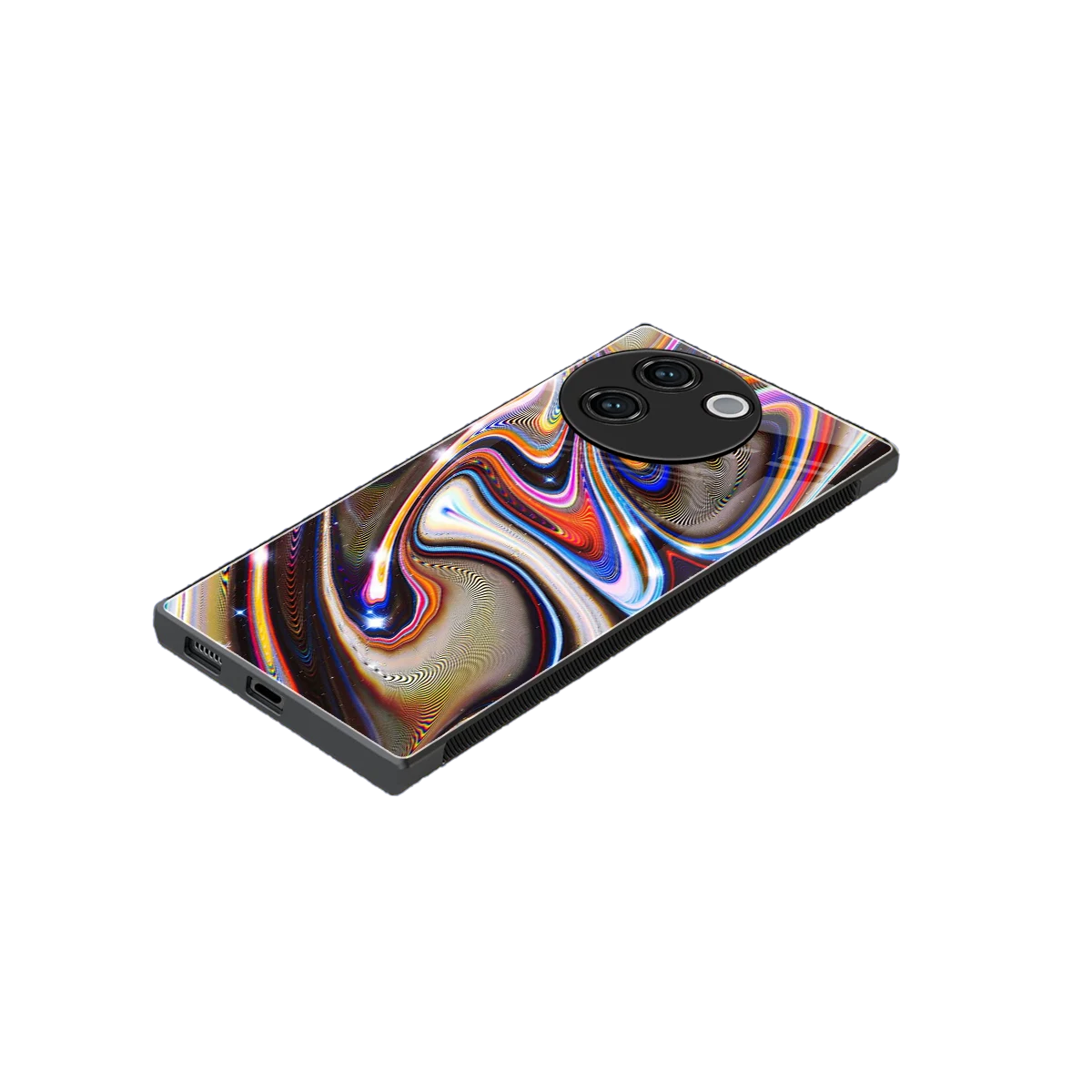 Psychedelic Marble stylish phone case for vivo v30e | glossy glass and slim fit